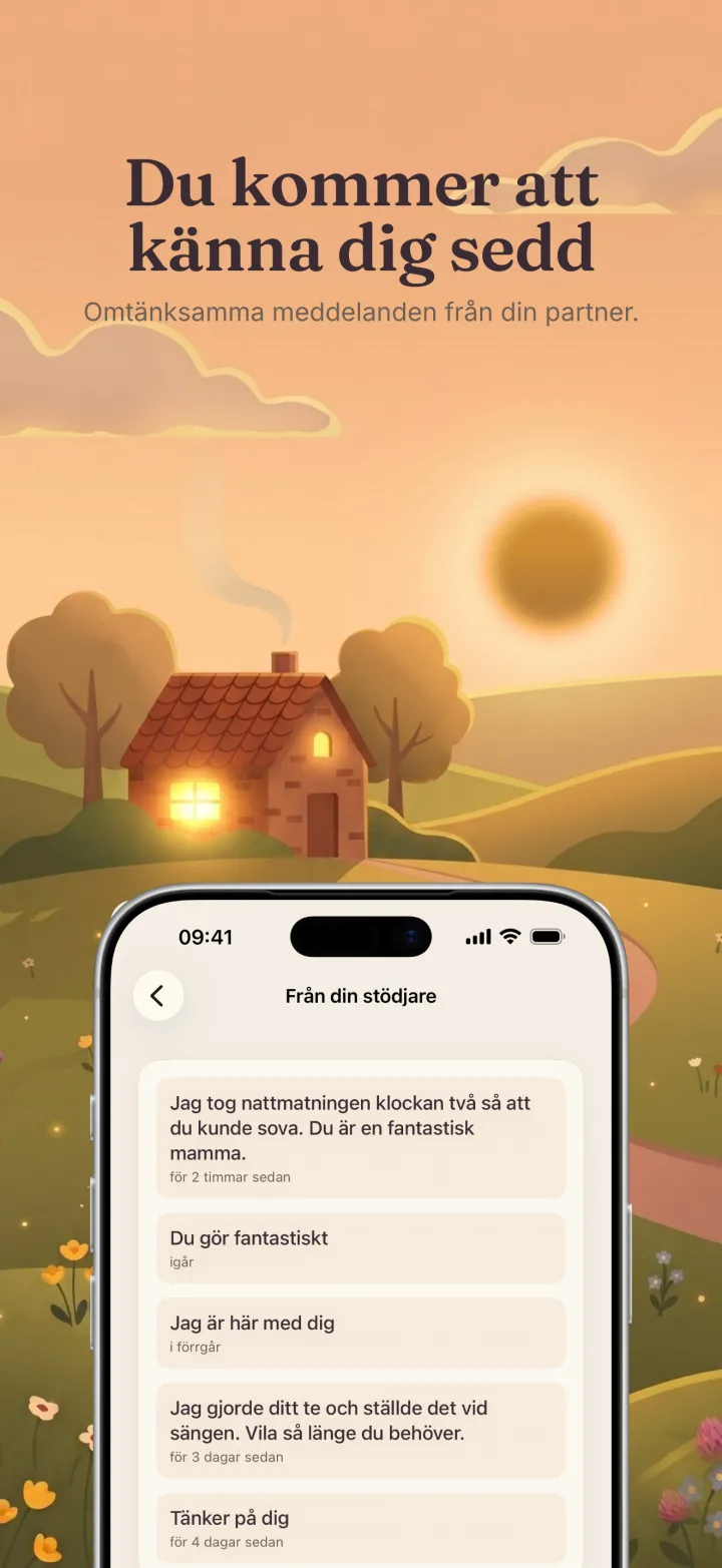Skärmbild av appen Postpartum Hero