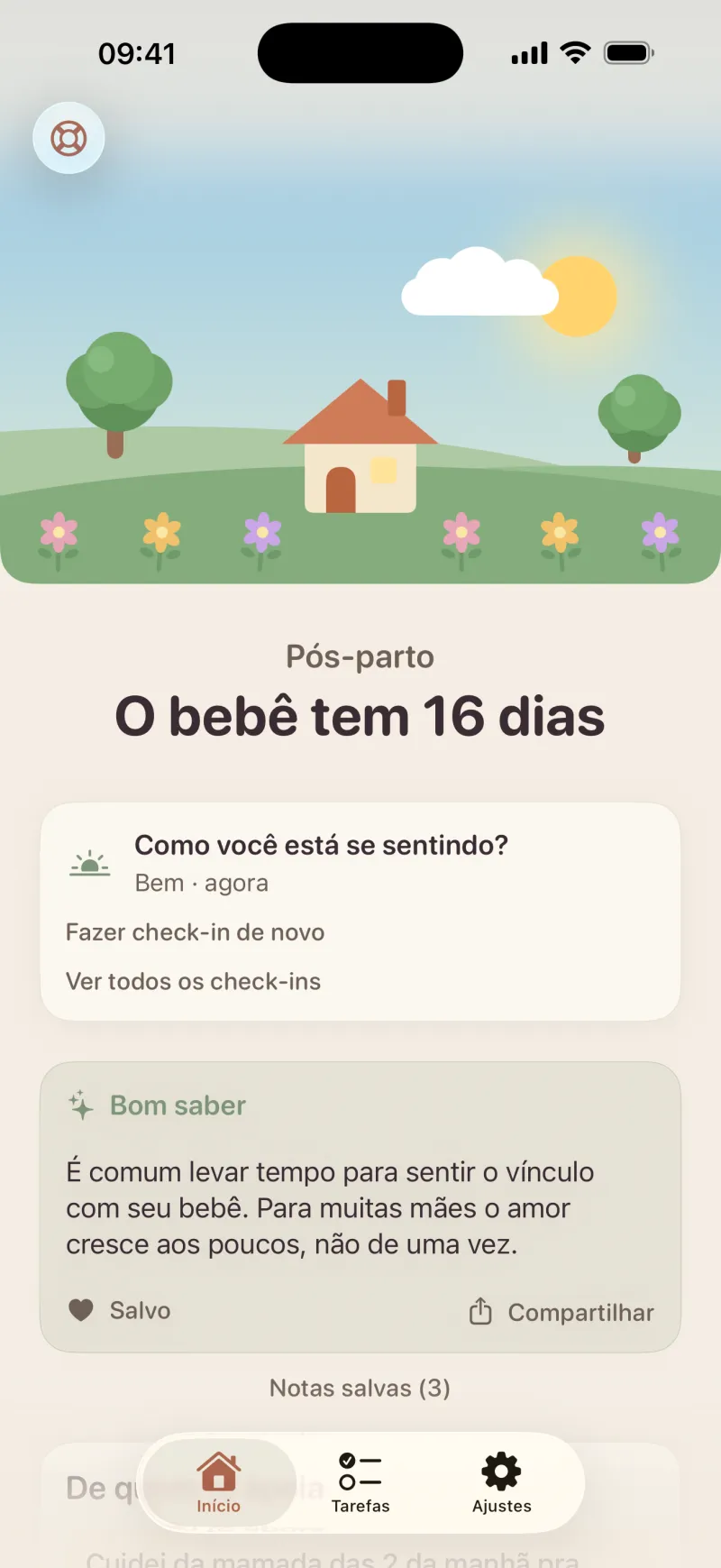 Captura de tela do app Postpartum Hero